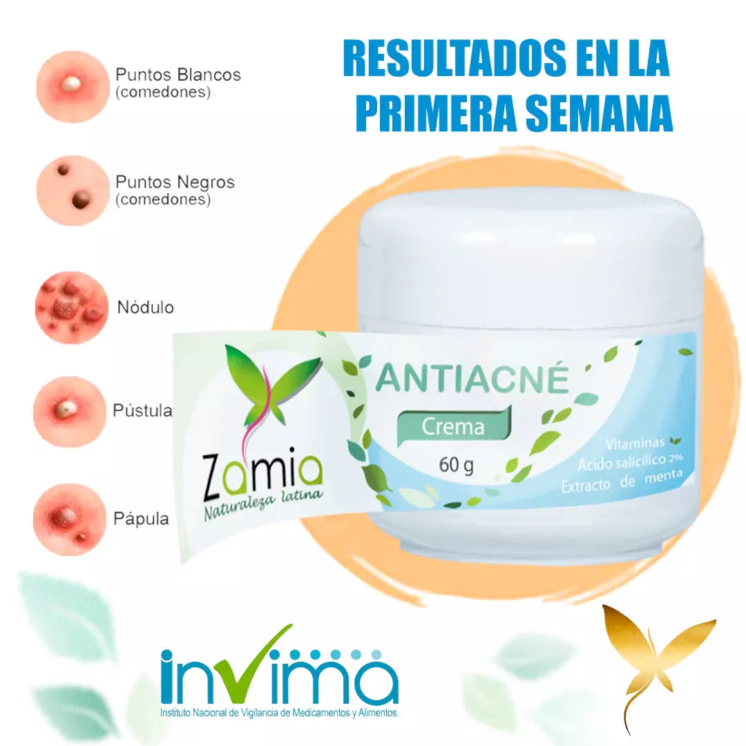 crema para acne antiacne zamia