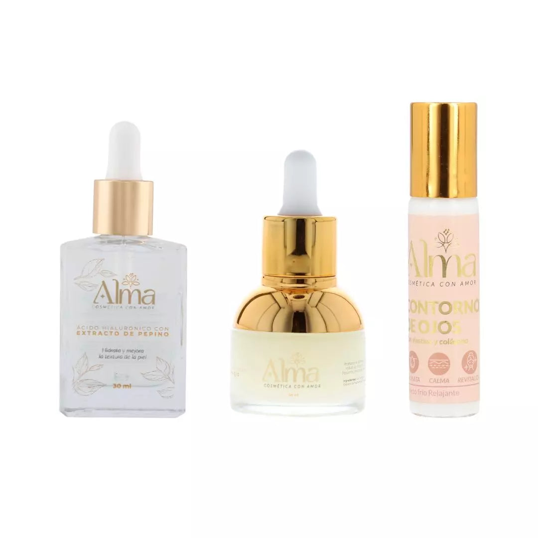 kit antiedad con contorno de ojos alma cosmetics