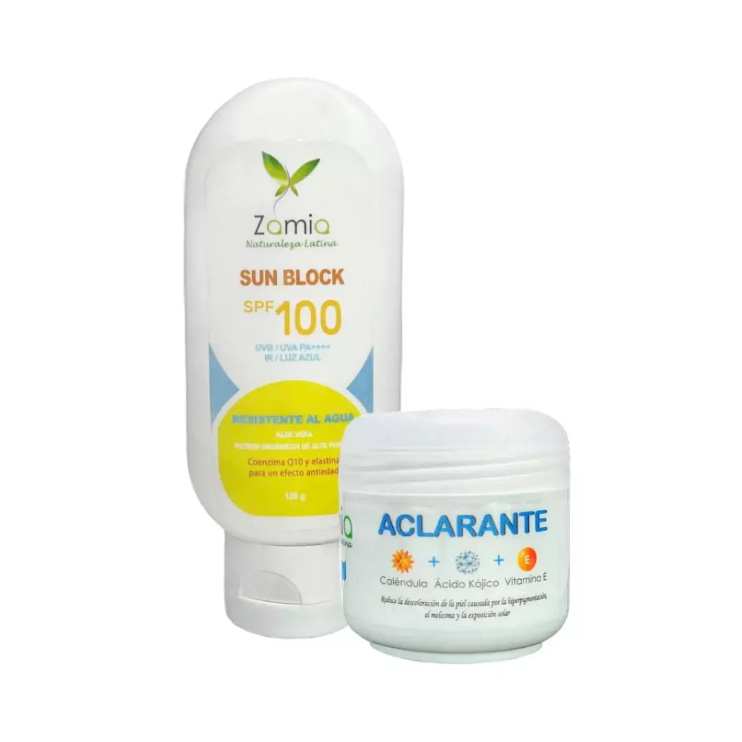 bloqueador solar crema aclarante zamia